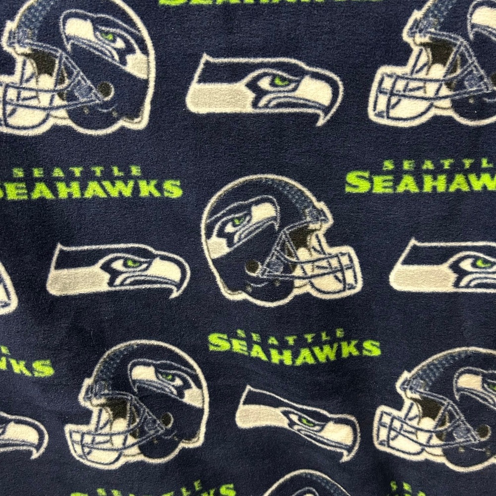 NFL Seattle Seahawks Fleece Fabric Yardage 2014 Logo Helmet 2 Yards 17"x60"